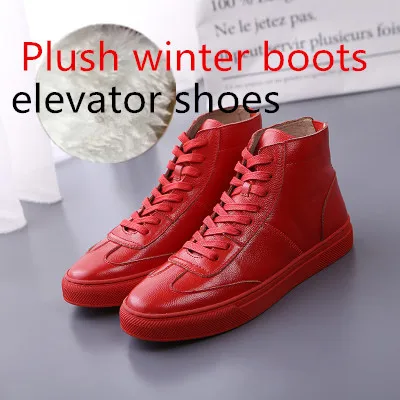 Новые высокие ботинки из натуральной кожи Для мужчин Повседневное белые туфли Корейская версия увеличить зимние сапоги Мужская обувь Zapatos De Hombre - Цвет: 9