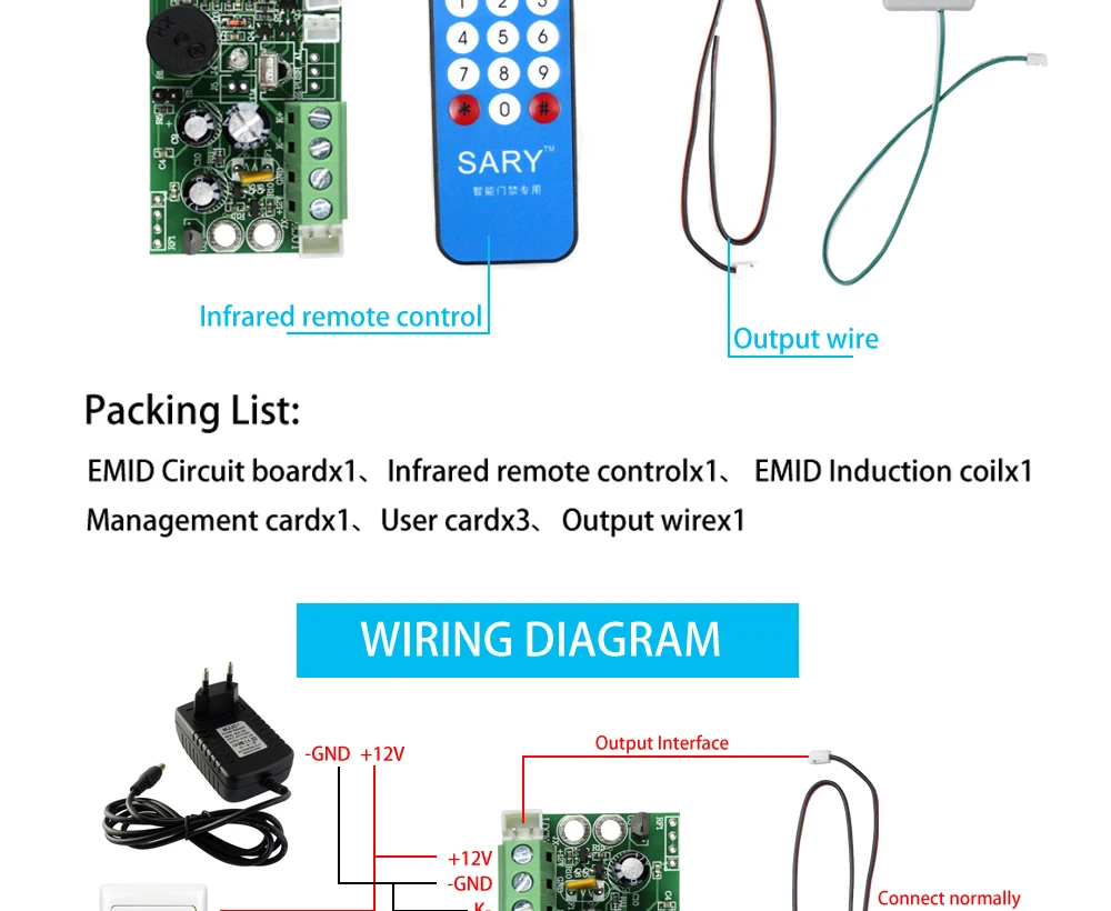 khz rfid embedded dc12v placa de controle normalmente fechado