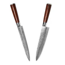 2pcs Kitchen Knives VG10 Damascus Steel 8 Inch Chef Slicing Damascus Knives XYJ Brand Cooking Tools Best Kitchen Accessories