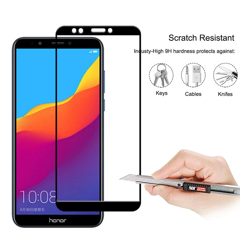 

Full Cover Tempered Glass For Honor 10 9 lite Play 7A 7C Pro Screen Protector For Huawei Y5 Y6 Y7 Y9 2018 Prime Protective Film
