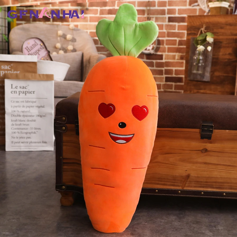 1 шт. 90/110 см Милая гигантская мультяшная плюшевая морковка, игрушка кавайные растения, плюшевая морковка, подушка, мягкие игрушки для детей, подарок на день рождения