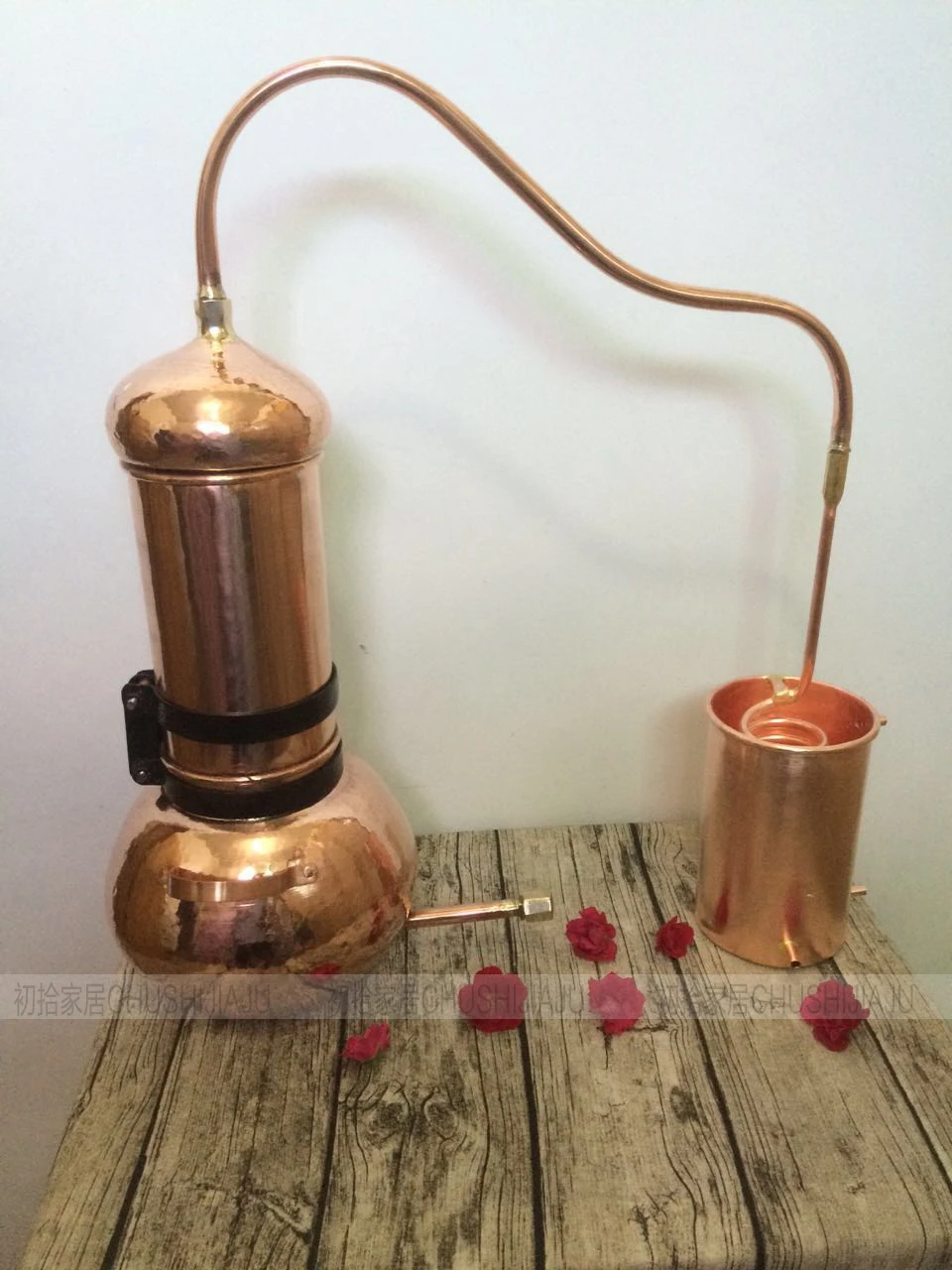 

3L&5L&10L Handmade Copper Bottom & Stainless Steel Base Small Distillation Equipment Flowers Essential Oil Hydrosol Machine