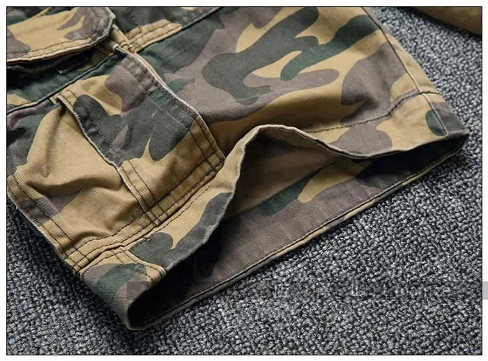 Ретро военные камуфляжные карго шорты мужские повседневные армейские пляжные шорты премиум качества Свободные мешковатые шорты с карманами летняя одежда