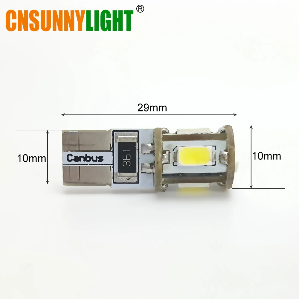 CNSUNNY светильник автомобиля светодиодный лампы T10 W5W 194 168 5730 5SMD никаких ошибок выявлено не было 12V для Audi Q5 авто Интерьер лампы светильник чтение боковая сигнальная лампа