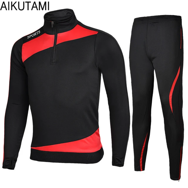 New Men Soccer Sets Long Sleeve Soccerwear Custom Uniforms Football