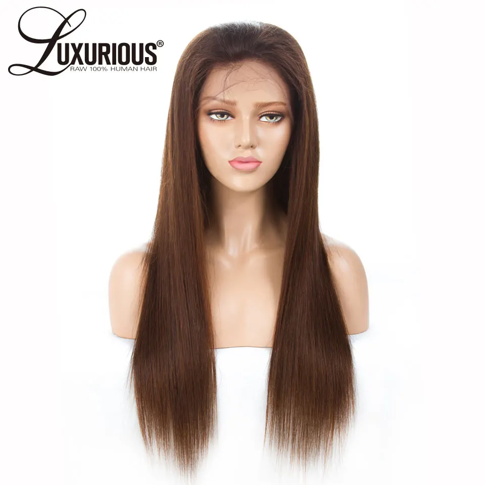 Full Lace Human Hair Wigs Brown