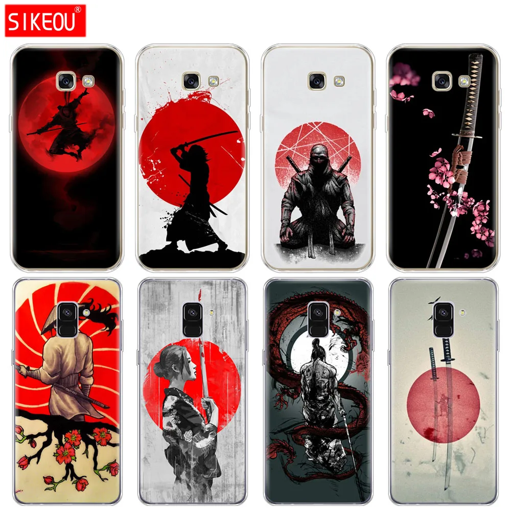 Силиконовый чехол для телефона Samsung Galaxy A8 2018 A3 A310 A5 A510 A7 2016 2017 Japan samurai Ninja|Бамперы| |