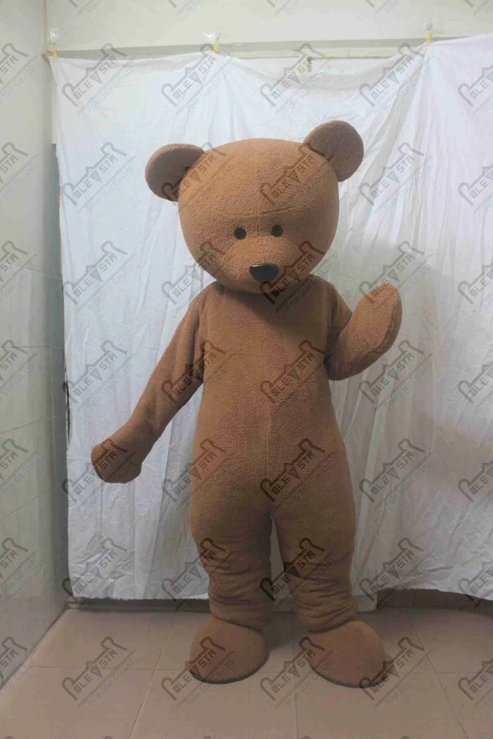 wholesale cartoon brown fur teddy bear mascot costume brown teddy