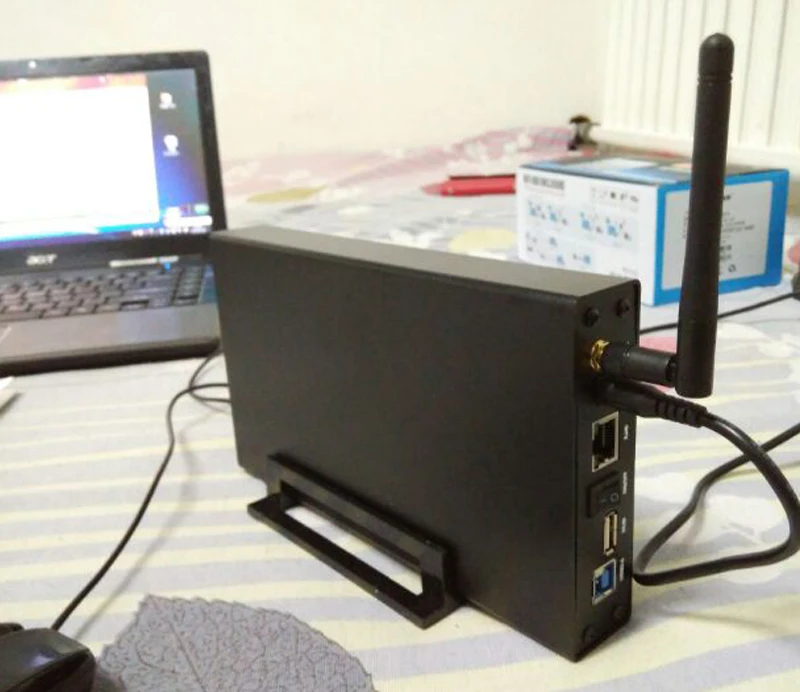 2pcslot hdd enclosure 3.5'' sata wifi storage case External Antenna Router WiFi Repeater share hard disk case for home  office (2)