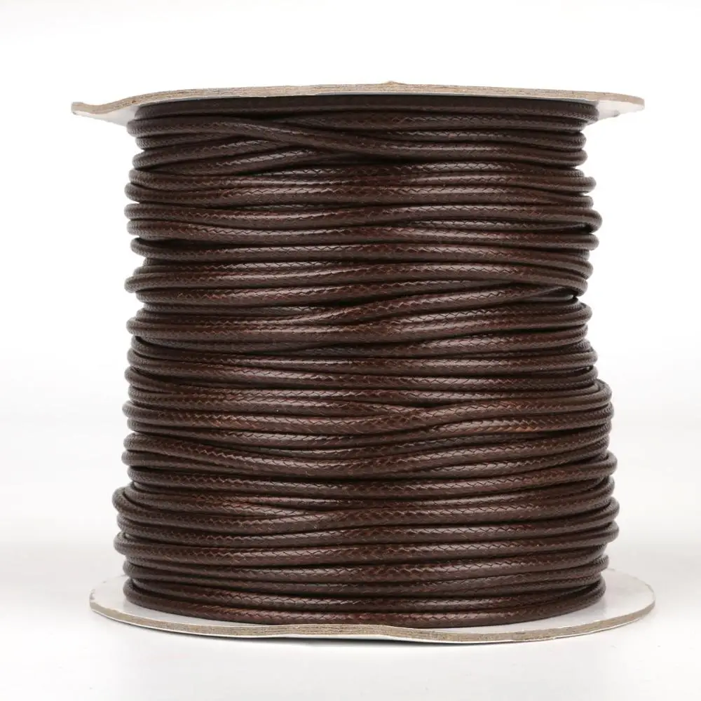 

5/10 Meter/Roll Brown Color Waxed Cotton Cord Real Lether Cord Thread String Strap Necklace Rope For DIY Jewelry Making Findings
