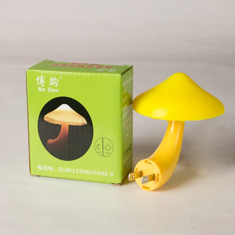 LED Night Light Room Decor Mushroom Wall Socket Lights Lamp for Kids Child Baby Light-controlled Sensor EU US Plug  (10)