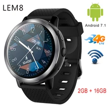 LEM8 LEM8 4G Smart Watch Android 7.1 Wifi GPS Watch Phone RAM 2GB + ROM 16GB 1.39 inch AMOLED Smartwatch with 2MP Camera SIM