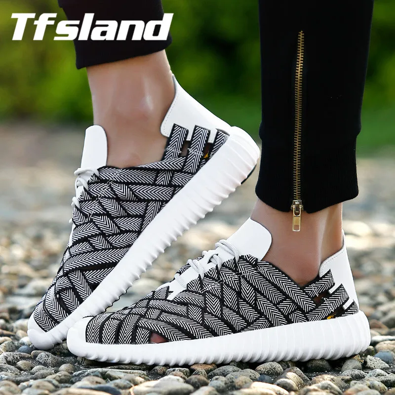 Tfsland Lovers ручная вязка дышащая демпфирующая обувь для бега удобная мужская обувь на шнуровке женская спортивная обувь/тапки