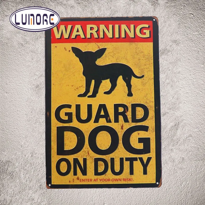 

Tin signs metal plaque Warning guard Dog on Duty Wall Plaque Garage Home, Cafe, Bar, Wall decor