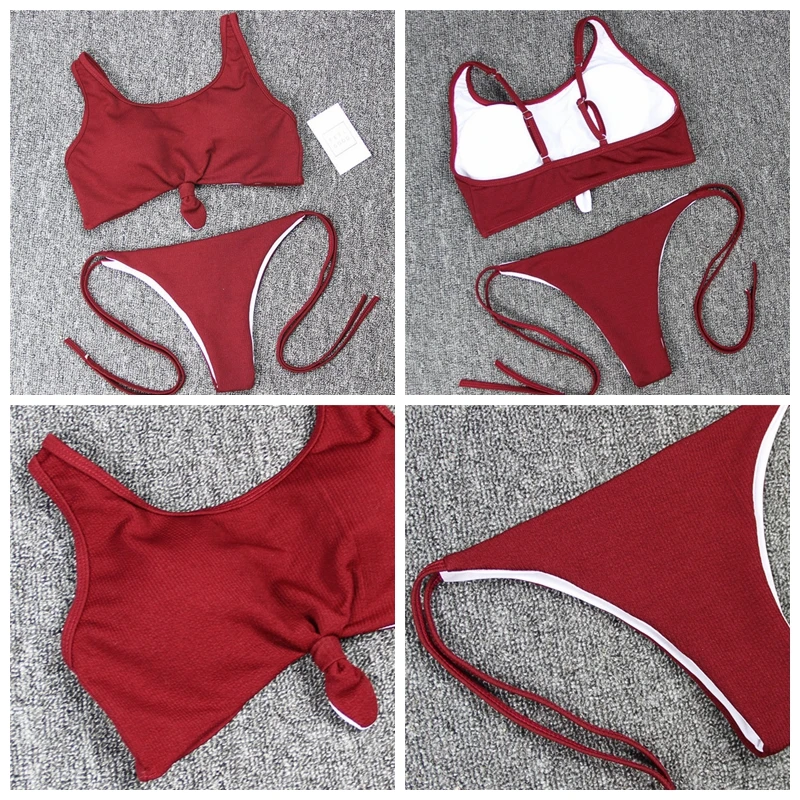 Tie front burgundy