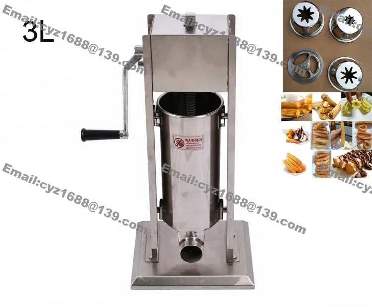 Commercial Home 3L Vertical Manual Spanish Donuts Churrera Churros Machine Maker 
