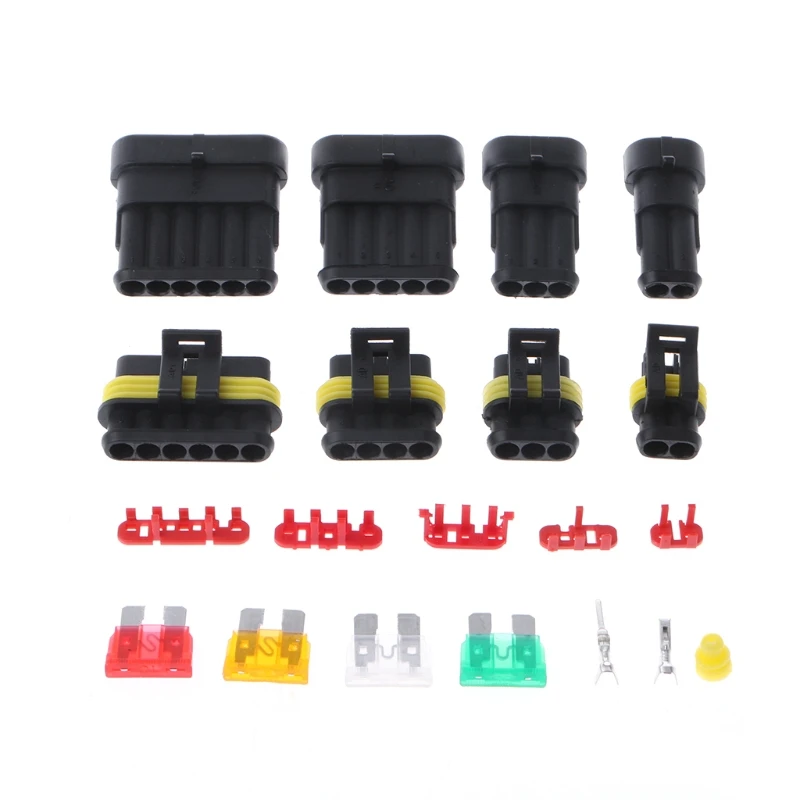 

240Pcs/Set AMP/Tyco Waterproof 12V Electrical Connectors Kit 1/2/3/4/5/6 Way Pin D23 Dropship