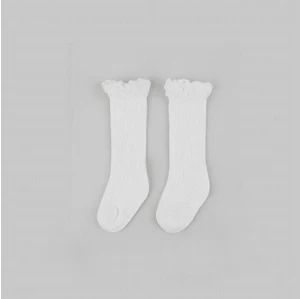 Нескользящие гольфы для маленьких девочек сетчатые Дышащие носки для детей 1-24 месяцев, 3, 6, 9, 12 месяцев, 2 года - Цвет: White