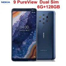 Мобильный телефон Nokia 9 Pureview, 6 ГБ ОЗУ, 128 Гб ПЗУ, две sim-карты, Android, LTE 5,99 '', 6 камера, четыре ядра, отпечаток пальца, Snapdragon 845, NFC