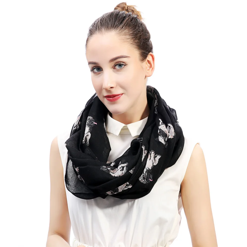 Мопса Pet печати до бесконечности шарф снуд Шарфы для женщин Для женщин Интимные аксессуары подарок