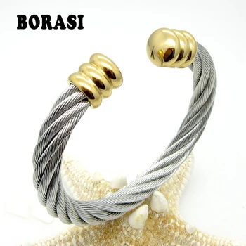 

Men Or Women Fashion Europe And America Popular Steel Wire Rope Weaving Twist Bracelet Hot Selling Gift Bracelets