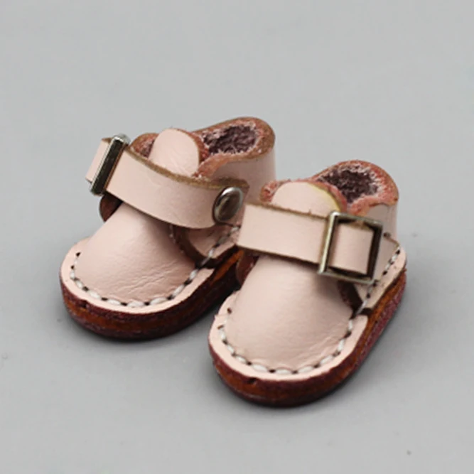 Новая модная кожаная обувь 12 дюймов для кукол Blyth(подходит для Блит, AZ, licca, Pullip doll) 2,3*1,3 см - Цвет: pink