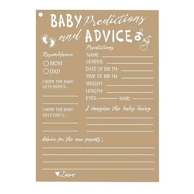 50 Cartes Rustiques De Jeu De Douche De Bebe Conseils Et Cartes De Prediction Nouvelle Carte De Maman Et Papa A Etre Pour Les Bebes Fille Ou Garcon Papier Kraft Aliexpress
