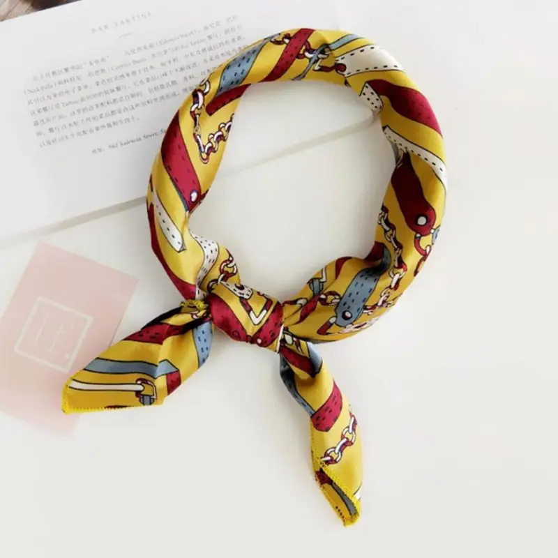 48x48 см женский атласный жаккардовый квадратный шейный шарф винтажный узор в горошек с перьями цветная бандана женский носовой платок повязка на голову 25 цветов