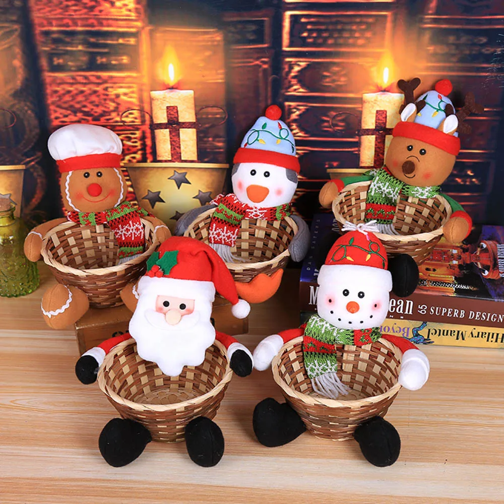 Рождественское украшение с Рождеством корзина для хранения конфет украшение Санта Клаус домашнее хранилище корзина украшения для Рождества