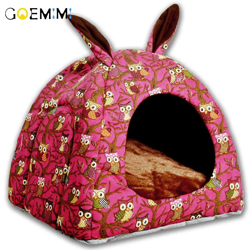 

Cat Warm Cave Lovely Rabbit Ears Shape Puppy Winter Bed House Kennel Fleece Soft Nest For Small Medium Dog House For Cat
