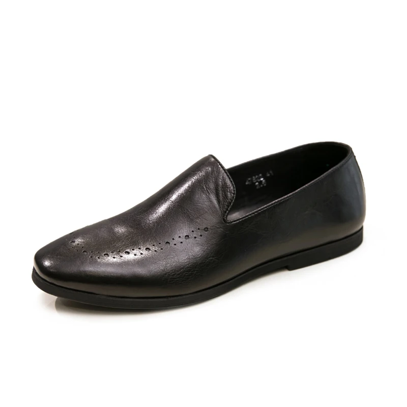 

Men Genuine Cow Leather Dress Shoes Luxury Trainers Spring Wedding Shoes Slip-On Male Business Casual Brand Shoes Big Size