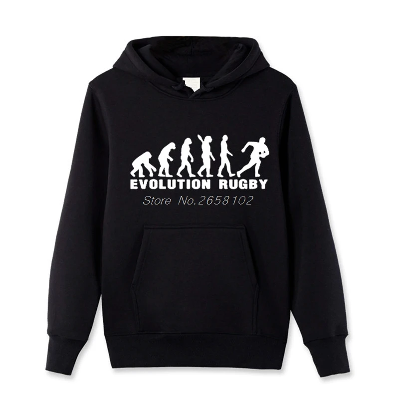 

New Evolution Rugbying Printed Cotton Hoodies Men Casual Pullover Sweatshirt Funny Hip Hop Mens Tops Hooded Coat