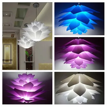 

DIY Modern Simply Lotus of Led Pendant Light ,6 Colors PVC Art Creative Lampshade Pendant Lamps for Home Hanging lighting Deco