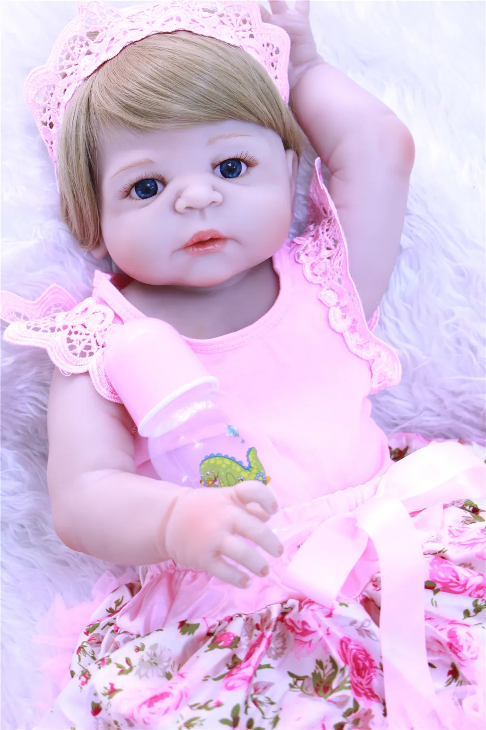 DollMai bebes reborn 2" полностью силиконовая кукла reborn baby girl куклы блонд волосы парик принцесса модный бренд куклы reborn bonecas