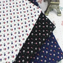 50x145 см Изящный Белый Черный Синий по всему маленькому саду с цветочным принтом Хлопок Поплин Ткань для квилтинга постельные принадлежности ткань