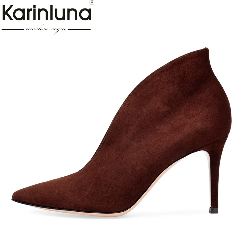

Karinluna New Arrivals Plus Size 34-45 Dropship Pointed Toe Shoes Woman Pumps Woman Shoes Slip On High Heels Party Wedding Pumps