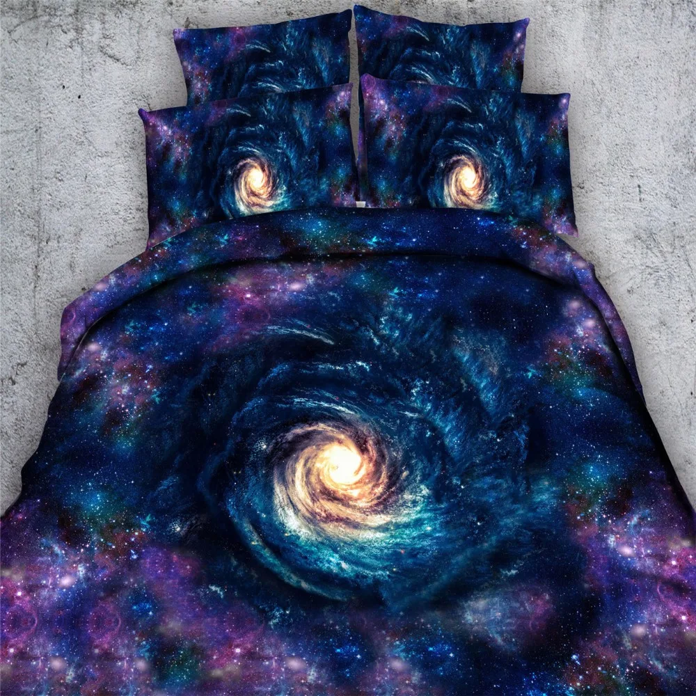 

3d star moon galaxy bedding set queen size purple bedspreads king twin full 500tc woven beauty bed clothes 3d scenic duvet cover