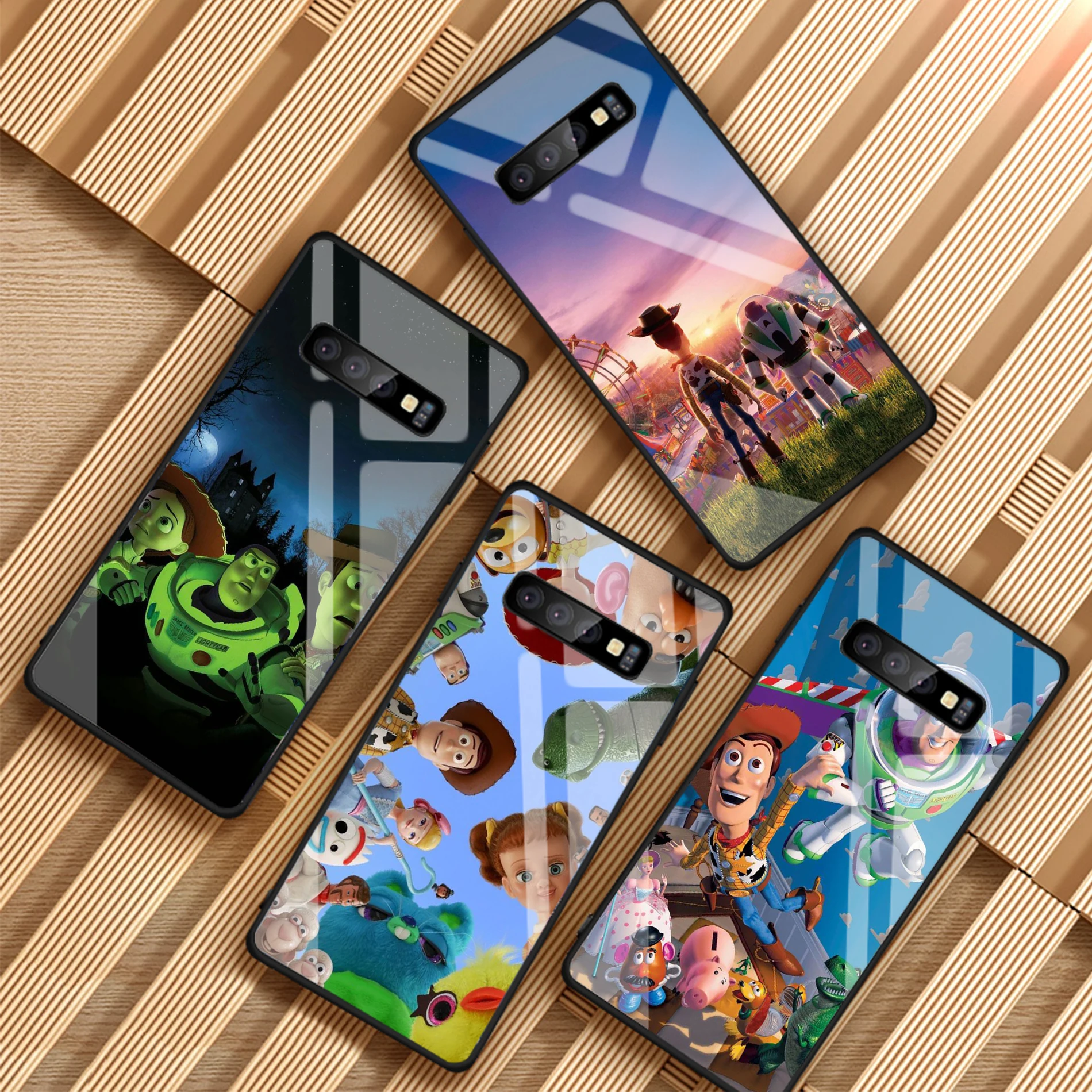 

Cartoon Toy Story Tempered Glass Phone Case For Samsung Galaxy S8 S9 S10 PLUS J6 J8 A6 A6S A8 A8S 2018 NOTE 8 9