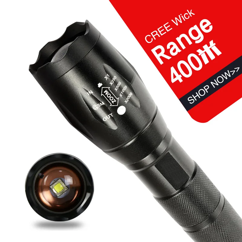 

CREE XM-L Q5/T6/L2 1000LM cree led Torch Zoomable CREE LED Flashlight Torch light For 3xAAA or 1x18650 Battery