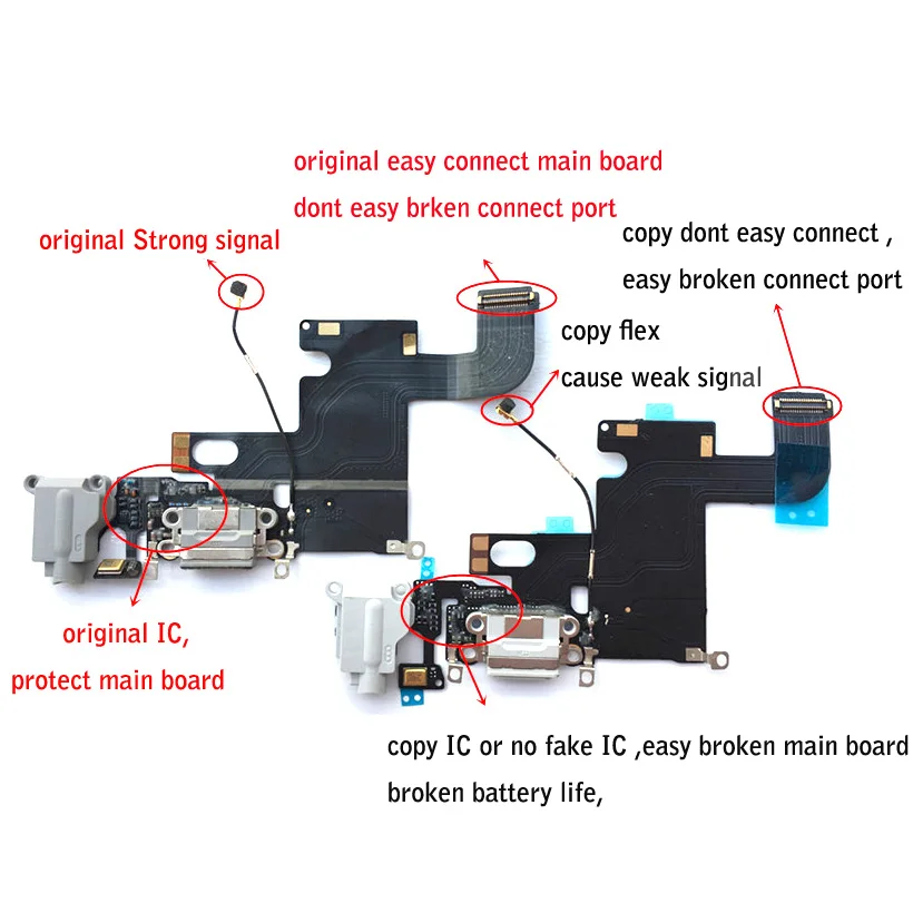 Оригинальное б/у зарядное устройство Flex для iPhone 5 5S 5C 6 6S plus 7 US зарядный порт док-станция разъем гибкий кабель, запчасти для ремонта
