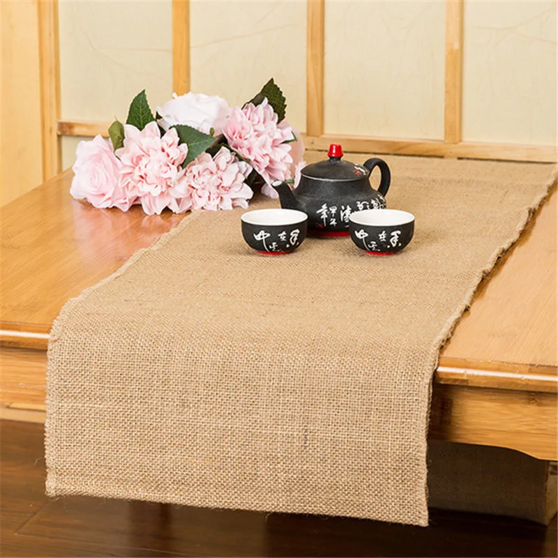 

Rustic Burlap Hessian Table Runners Vintage N Runner For Home Hotel Party Weddings Christmas Festival Decorations