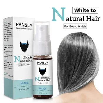 

Restore White Beard & Hair To Natural Hair Color Spray for Unisex Herbal Cure White Hair Care