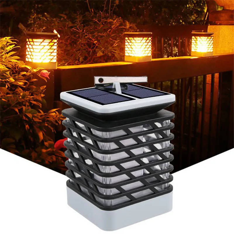 

New LED Solar Simulation Candle Flame Lights Waterproof Outdoor Garden Lawn Torch Wall Lamp Wedding Holiday Decoration