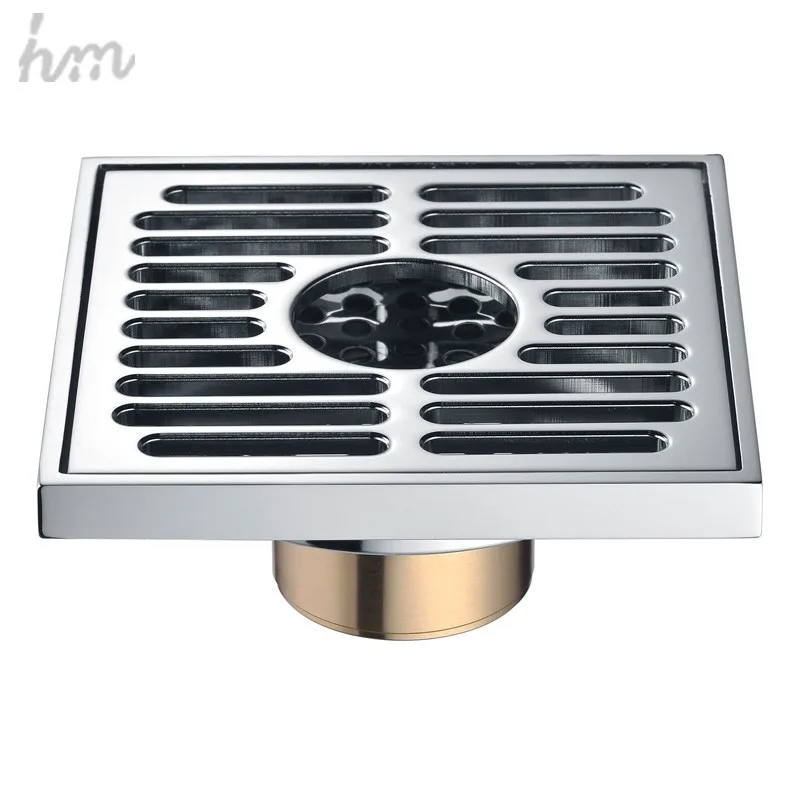 Floor Drainer Square Brass Shower Drainer Grate Waste Tile Insert Square Floor Waste Grates Bathroom Shower Drain Floor Drain (1)