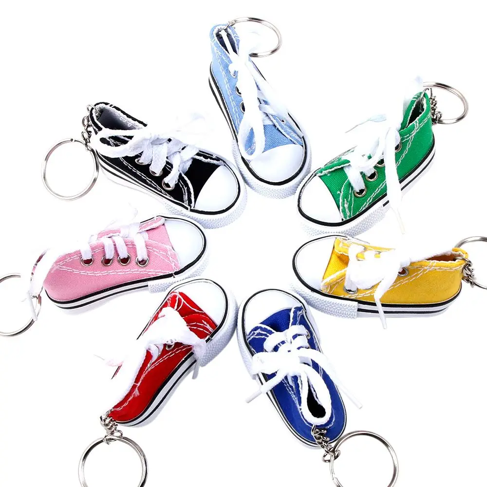 7 цветов, милые мини-брезентовые брелоки в виде обуви, брелок для женщин, девочек, сувенир, подарок, женская сумка, держатель для ключей, аксессуары
