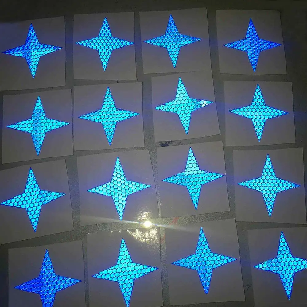 

Four-pointed Shape Waterproof Self-Adhesive Reflector Tape For Trucks Trailers Car Park Traffic Warning Conspicuity Tape 20 Pcs