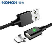 

NOHON Strong Magnetic Fast Charging Cable 8 Pin For iPhone 7 8 Plus X XR XS MAX Charge LED Cord For iPad Mini 2 3 4 Data Line 1M