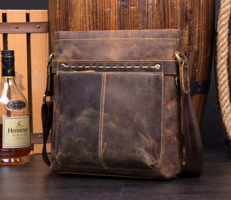 Мужская винтажная деловая сумка из натуральной кожи, настоящая кожаная сумка на плечо, коричневая сумка-тоут из коровьей кожи, сумка на ремне для iPad pocke