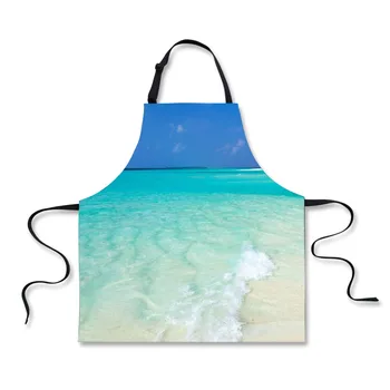 

FORUDESIGNS Beach Kitchen Cooking Apron Pattern Halter Tablier Cuisine For Adults Sleeveless Apron Cooking Anti-dirty Apron