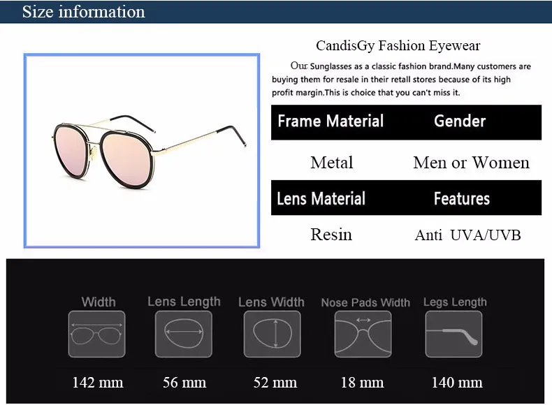 CandisGy классический пилот овальной формы солнечные очки от дизайнерского бренда Для мужчин Для женщин зеркало леди UV400 ретро солнцезащитные очки мужские женские